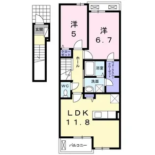 ローズ ゲート I【2階】の間取り