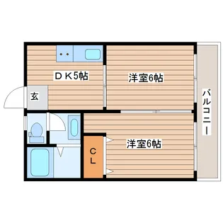 グランドスクエア若林【2階】の間取り