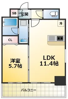 ORSUS新大阪 旧プレジオ新大阪ROUGE【12階】の間取り