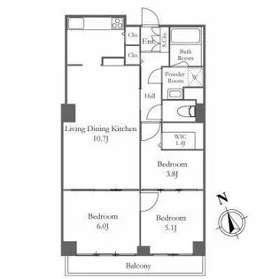 リバーシティ21新川【33階】の間取り