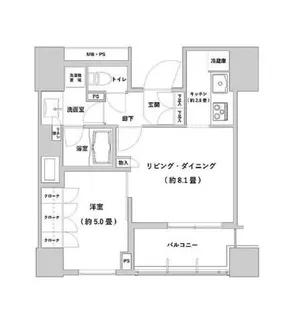 パークタワー池袋イーストプレイス【5階】の間取り