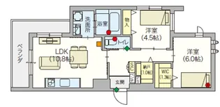 (シニア限定)ノーブル レジデンス【2階】の間取り
