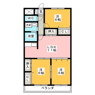 めぞんオアシス【5階】の間取り