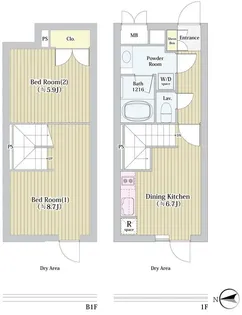 ラペルラ世田谷赤堤【1階】の間取り