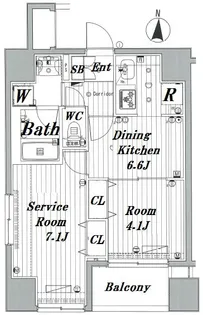 メイクスデザイン新宿【7階】の間取り