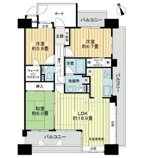 サーパス長町【6階】の間取り