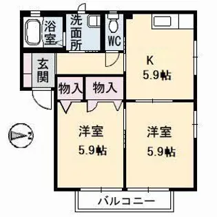 シャーメゾン石田 C棟【2階】の間取り