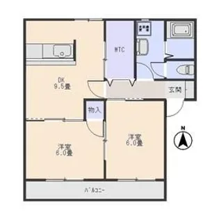 ヴィラージュE【1階】の間取り