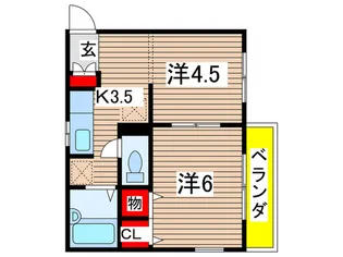 カメリアハイツ千葉【1階】の間取り