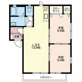 ファミール塩津 B【2階】の間取り