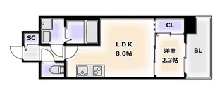 セレニテ日本橋ミラク【11階】の間取り