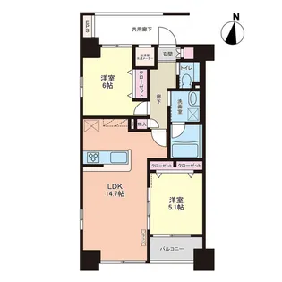 アーバンハイツ大町【9階】の間取り