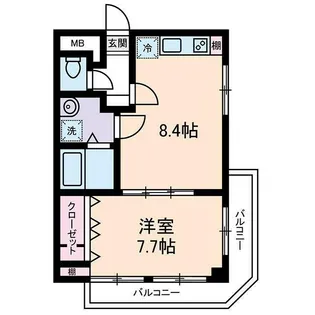 ベルハイム平和島【8階】の間取り