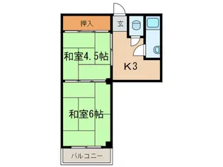 大川マンション【3階】の間取り