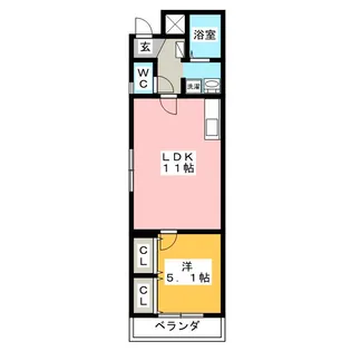ポッドクレスト武蔵小杉【5階】の間取り