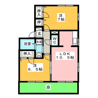 サンアベニュー A【1階】の間取り