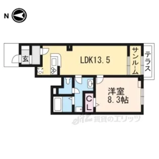 ブランデュール仰木の里1【1階】の間取り