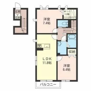 ヴィラポルトC【2階】の間取り