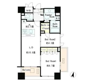 クオリア広尾【8階】の間取り