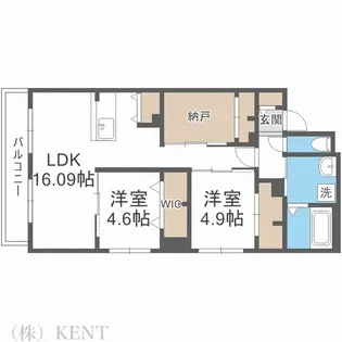 フォレスタ円山【3階】の間取り