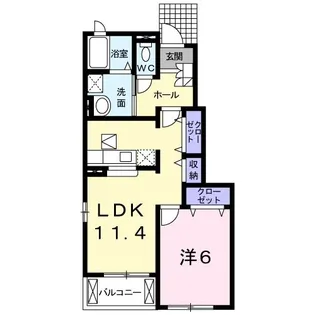 グランド-ルET D【1階】の間取り