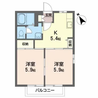 シャインスターT A【2階】の間取り