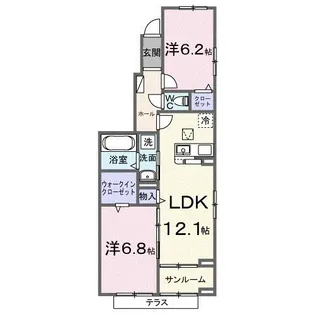 メゾン・リュエルアルファ【1階】の間取り