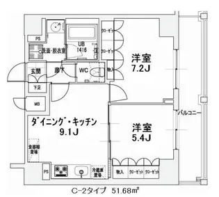 エスティメゾン王子【9階】の間取り