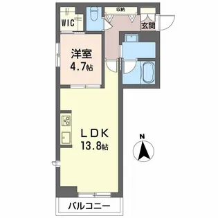 アンビシア西ノ内【1階】の間取り