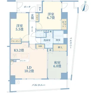 コスモ和光ステーションフロント【9階】の間取り