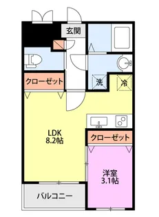 ヒルズ柿乃木坂【2階】の間取り