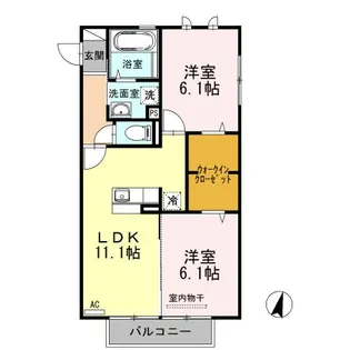 メゾンレーヴ【2階】の間取り