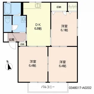 ラポワール横田 A棟【2階】の間取り