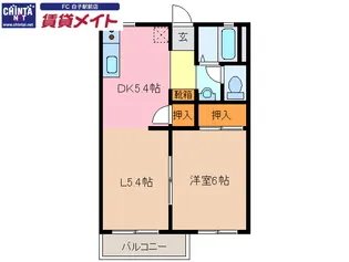 タウニー十宮【2階】の間取り