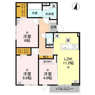 テラス オルキデ宝来【1階】の間取り
