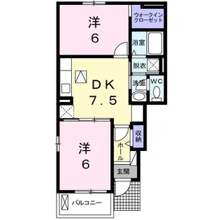 ノースヒルズ B【1階】の間取り