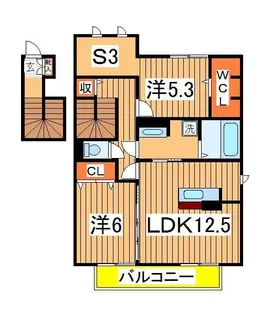 プリマヴェーラA【2階】の間取り