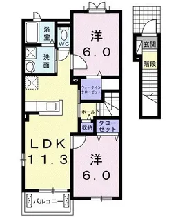 ホープヒルズA【2階】の間取り