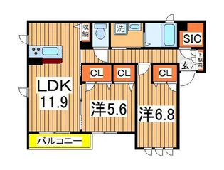 ミーテおおたかの森【2階】の間取り