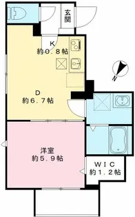 カームコートK【1階】の間取り