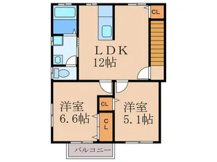 ピュアライフ草野【2階】の間取り