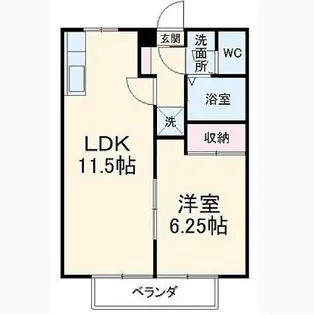 マイシャトウ平須【1階】の間取り