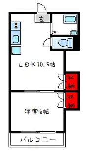山本北コーポラス1号【4階】の間取り