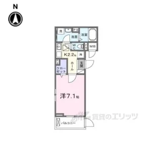 ラフレシールウエスト【1階】の間取り