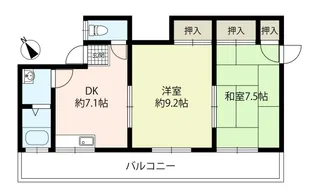 ハイコーポ羽曳が丘【1階】の間取り