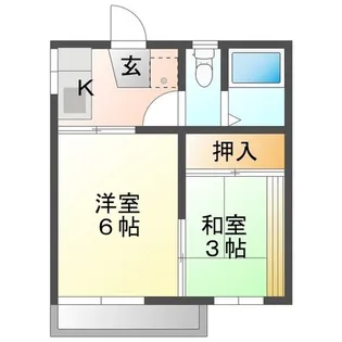 コーポ彩A棟(ゼロ賃貸)【2階】の間取り