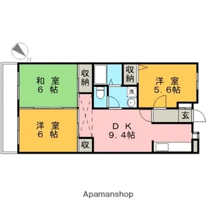 ハイネス萩【2階】の間取り