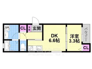 ア・マーレ中鴻池【1階】の間取り