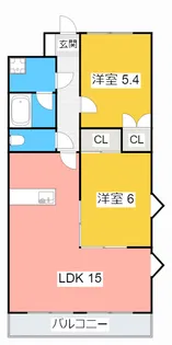 メゾンドヨサミA【3階】の間取り