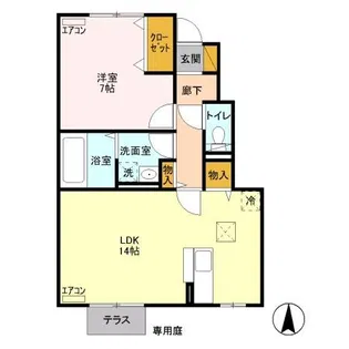 プリムヴェール上並榎【1階】の間取り